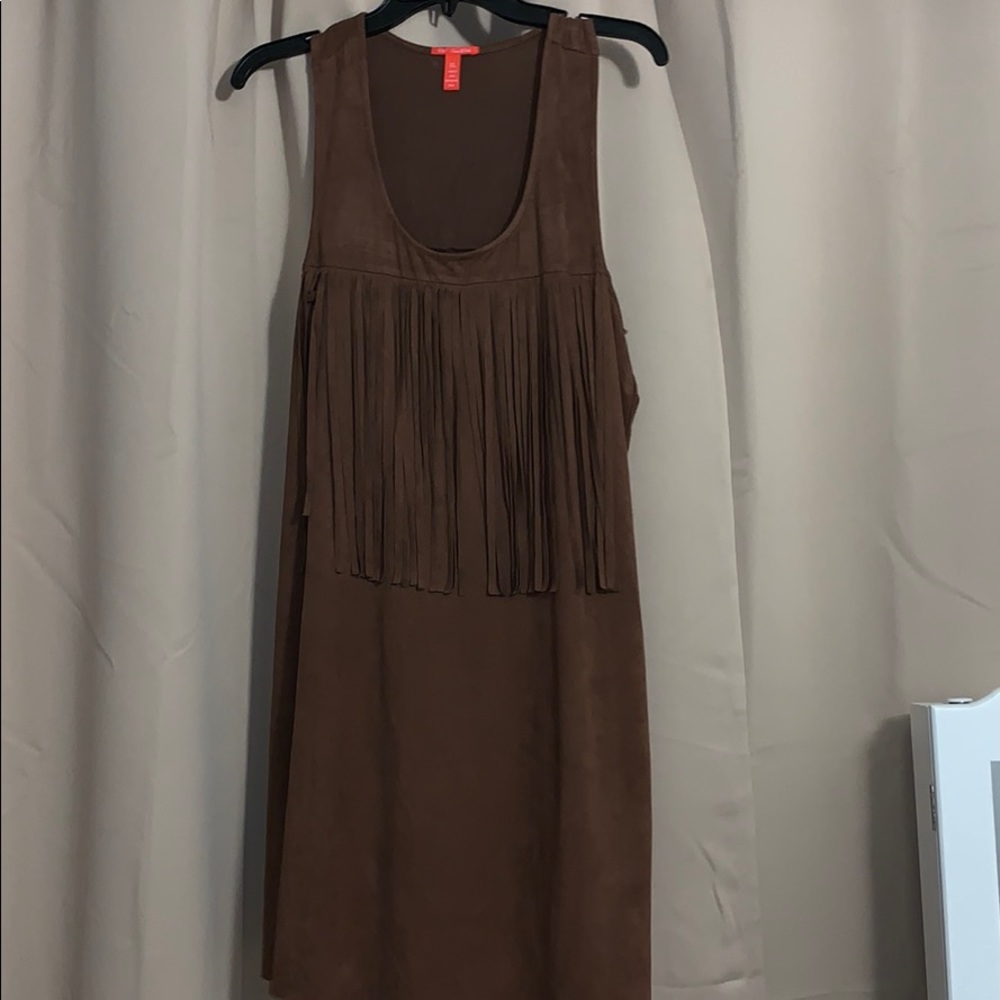 Brown suede dress